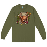 Army Green cow Long Sleeve Tee - JahusDesignShop