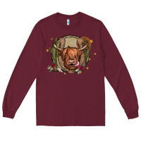 Burgundy cow Long Sleeve Tee - JahusDesignShop