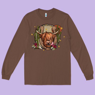 Cow Long Sleeve Tee Designed By Jahusdesignshop