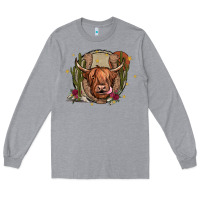 Heather Grey cow Long Sleeve Tee - JahusDesignShop