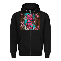 Black western pattern pink with floral cancer ribbon Zipper Hoodie - AdoDesignShop