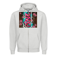 Dove Grey western pattern pink with floral cancer ribbon Zipper Hoodie - AdoDesignShop