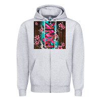 Heather Grey western pattern pink with floral cancer ribbon Zipper Hoodie - AdoDesignShop