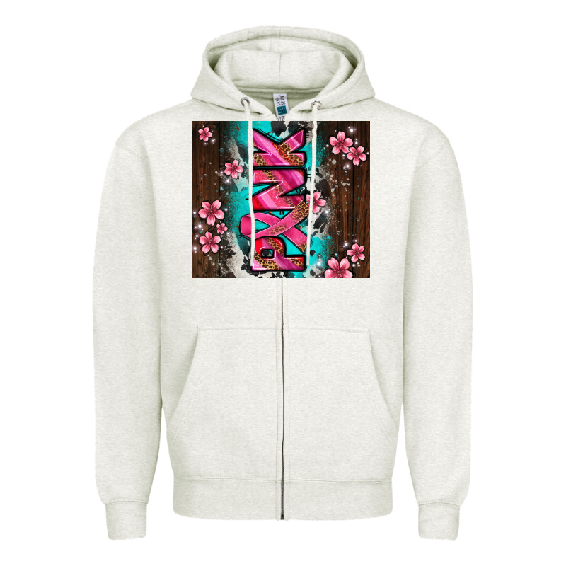 Western Pattern Pink With Floral Cancer Ribbon Zipper Hoodie by AdoDesignShop | Teevron