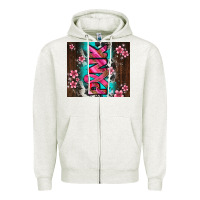 Oatmeal Heather western pattern pink with floral cancer ribbon Zipper Hoodie - AdoDesignShop