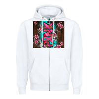 White western pattern pink with floral cancer ribbon Zipper Hoodie - AdoDesignShop