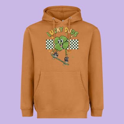 Lucky Dude Heavyweight Hoodie Designed By Maliassmallbusiness