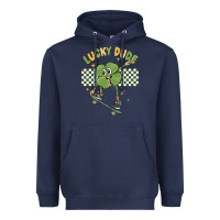 Navy lucky dude Heavyweight Hoodie - MaliasSmallBusiness