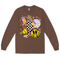 Chestnut retro softball Long Sleeve Tee - JahusDesignShop