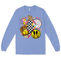 Colony Blue retro softball Long Sleeve Tee - JahusDesignShop