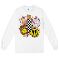 White retro softball Long Sleeve Tee - JahusDesignShop