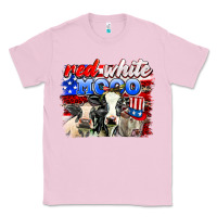 Bubblegum Pink red white moo Classic Tee - AdoDesignShop