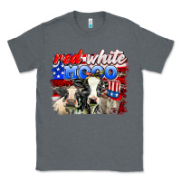 Charcoal Heather red white moo Classic Tee - AdoDesignShop