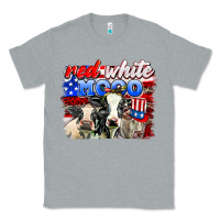 Heather Grey red white moo Classic Tee - AdoDesignShop