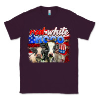 Plum red white moo Classic Tee - AdoDesignShop