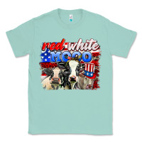 Seafoam red white moo Classic Tee - AdoDesignShop