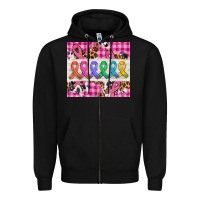 Black western colorfull cancer ribbon Zipper Hoodie - AdoDesignShop