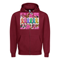 Burgundy western colorfull cancer ribbon Zipper Hoodie - AdoDesignShop