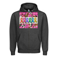 Charcoal Heather western colorfull cancer ribbon Zipper Hoodie - AdoDesignShop
