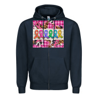 Navy western colorfull cancer ribbon Zipper Hoodie - AdoDesignShop
