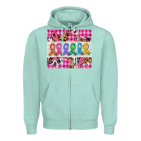 Seafoam western colorfull cancer ribbon Zipper Hoodie - AdoDesignShop