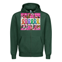Sports Green western colorfull cancer ribbon Zipper Hoodie - AdoDesignShop