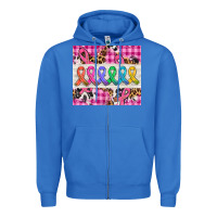 True Royal western colorfull cancer ribbon Zipper Hoodie - AdoDesignShop