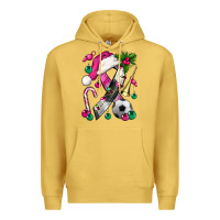 Antique Gold Pink Christmas Breast Cancer Ribbon Soccer Premium Hoodie - BundleAndBundleShop