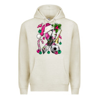 Oatmeal Heather Pink Christmas Breast Cancer Ribbon Soccer Premium Hoodie - BundleAndBundleShop
