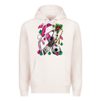 Pale Pink Pink Christmas Breast Cancer Ribbon Soccer Premium Hoodie - BundleAndBundleShop
