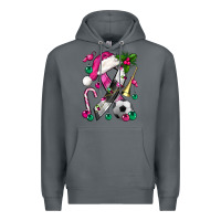 Rock Pink Christmas Breast Cancer Ribbon Soccer Premium Hoodie - BundleAndBundleShop