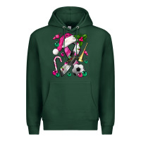 Sports Green Pink Christmas Breast Cancer Ribbon Soccer Premium Hoodie - BundleAndBundleShop