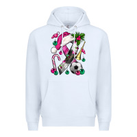 White Pink Christmas Breast Cancer Ribbon Soccer Premium Hoodie - BundleAndBundleShop