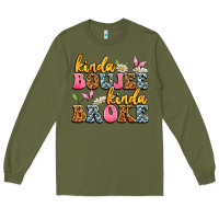 Army Green kinda boujee kinda broke Long Sleeve Tee - JahusDesignShop
