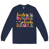Navy kinda boujee kinda broke Long Sleeve Tee - JahusDesignShop