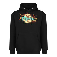 Black softball mama Heavyweight Hoodie - MaliasSmallBusiness