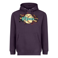 Plum softball mama Heavyweight Hoodie - MaliasSmallBusiness