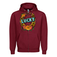 Burgundy horseshoe lucky Zipper Hoodie - JahusDesignShop