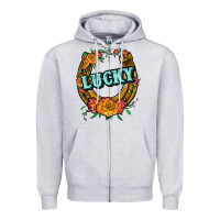 Heather Grey horseshoe lucky Zipper Hoodie - JahusDesignShop