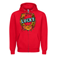 Red horseshoe lucky Zipper Hoodie - JahusDesignShop