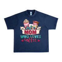 Navy just a mom who loves coffee Urban Heavy Tee - Zillion Design Studio