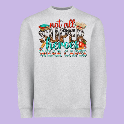 Not All Superheroes Wear Capes With Books Heavyweight Sweatshirt Designed By Texasbilliewilder