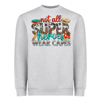 Heather Grey not all superheroes wear capes with books Heavyweight Sweatshirt - texasbilliewilder
