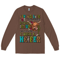 Chestnut living life somewhere between jesus take the wheel Long Sleeve Tee - JahusDesignShop