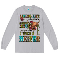 Living Life Somewhere Between Jesus Take The Wheel Long Sleeve Tee | Teevron