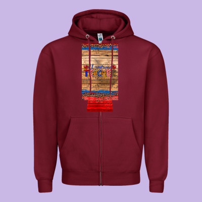 All American Teacher 12 Oz Slim Can Cooler Zipper Hoodie Designed By Artiststas