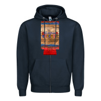 Navy all american teacher 12 oz slim can cooler Zipper Hoodie - Artiststas
