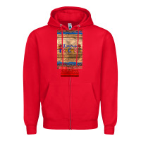 Red all american teacher 12 oz slim can cooler Zipper Hoodie - Artiststas