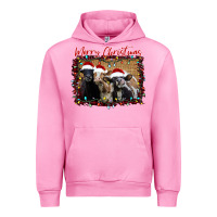 Fuchsia Pink Merry Christmas Cows Urban Hoodie - Bettercallsaul
