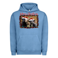 Pigment Pebble Blue Merry Christmas Cows Urban Hoodie - Bettercallsaul